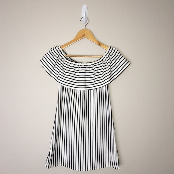 SPEECHLESS Off The Shoulder Mini Dress Striped - Picture 2 of 7